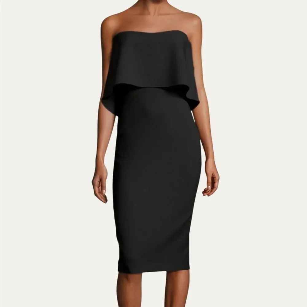 LIKELY Driggs Strapless Cocktail Dress Little Black Dress LBD Midi Size 2 - Picture 2 of 8